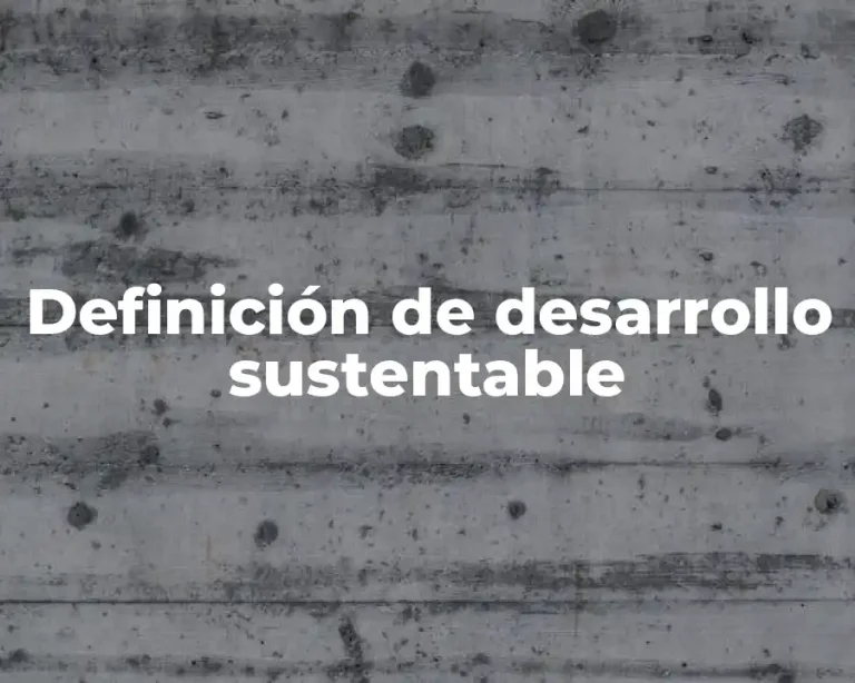 Definición de desarrollo sustentable