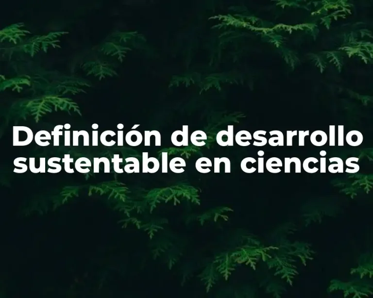 Definición de desarrollo sustentable en ciencias