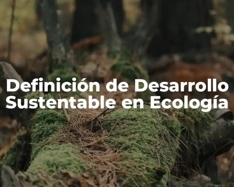 Definición de Desarrollo Sustentable en Ecología