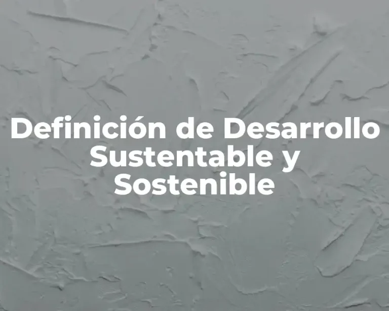 Definición de Desarrollo Sustentable y Sostenible