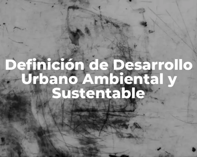 Definición de Desarrollo Urbano Ambiental y Sustentable