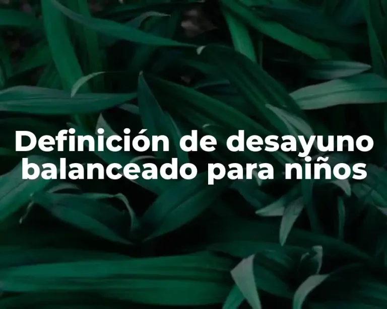 Definición de desayuno balanceado para niños