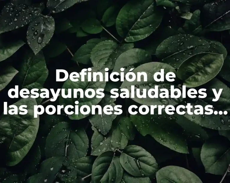 Definición de desayunos saludables y las porciones correctas para comer