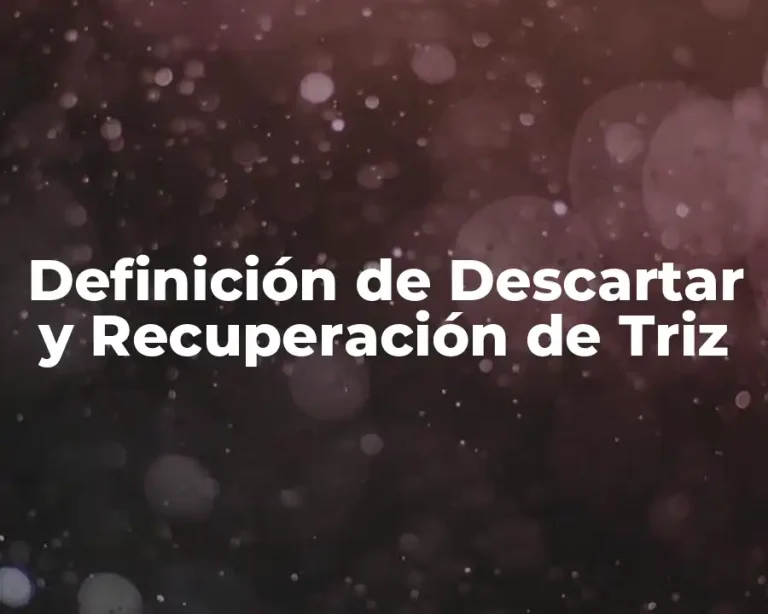 Definición de Descartar y Recuperación de Triz