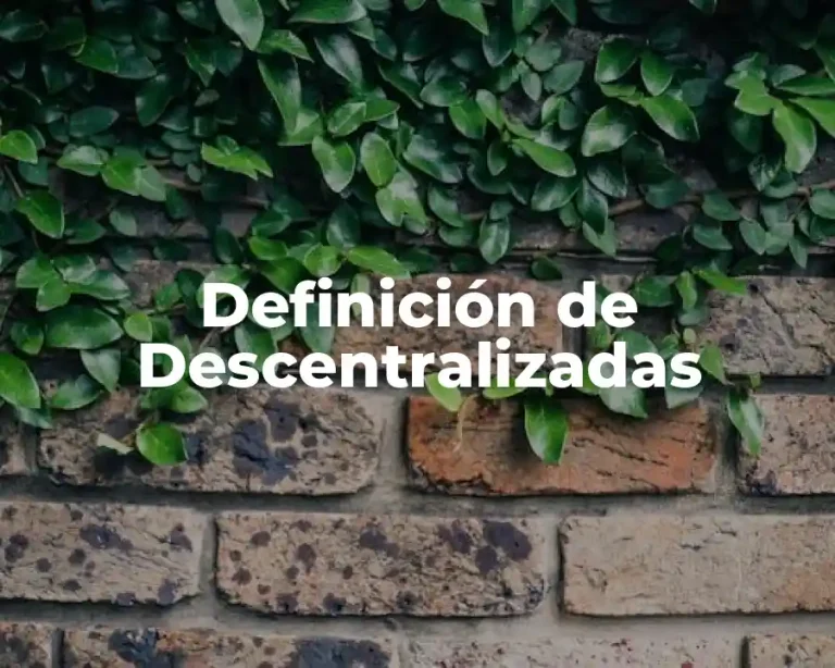 Definición de Descentralizadas