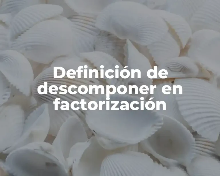 Definición de descomponer en factorización