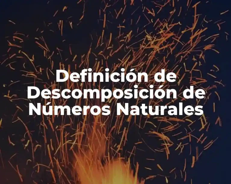 Definición de Descomposición de Números Naturales