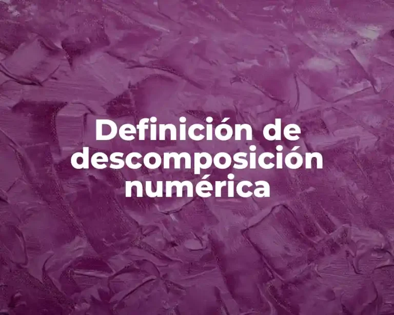 Definición de descomposición numérica