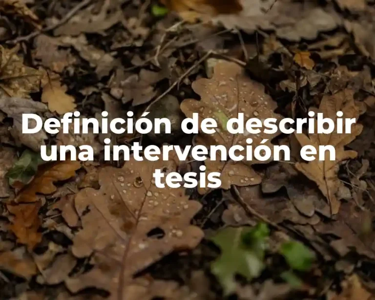 Definición de describir una intervención en tesis