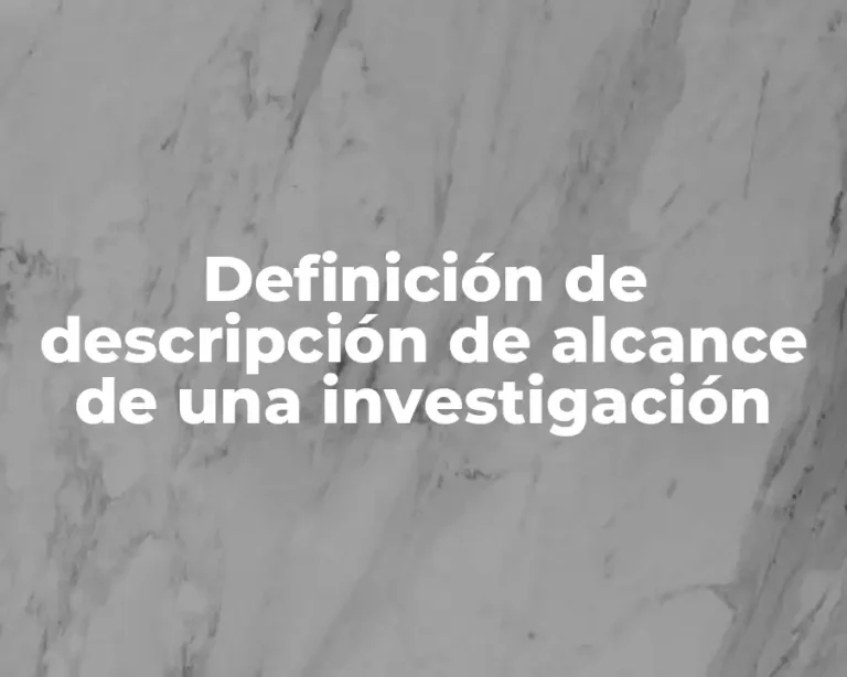 Definición de descripción de alcance de una investigación