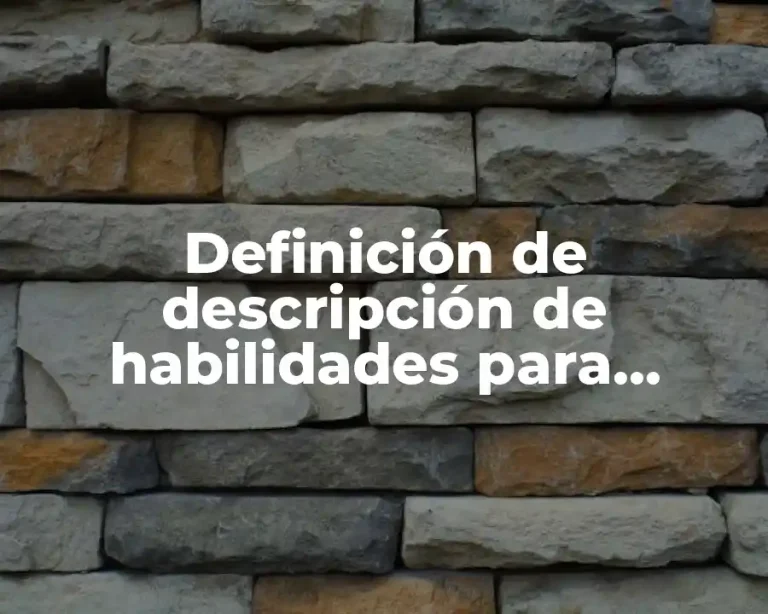 Definición de descripción de habilidades para curriculum