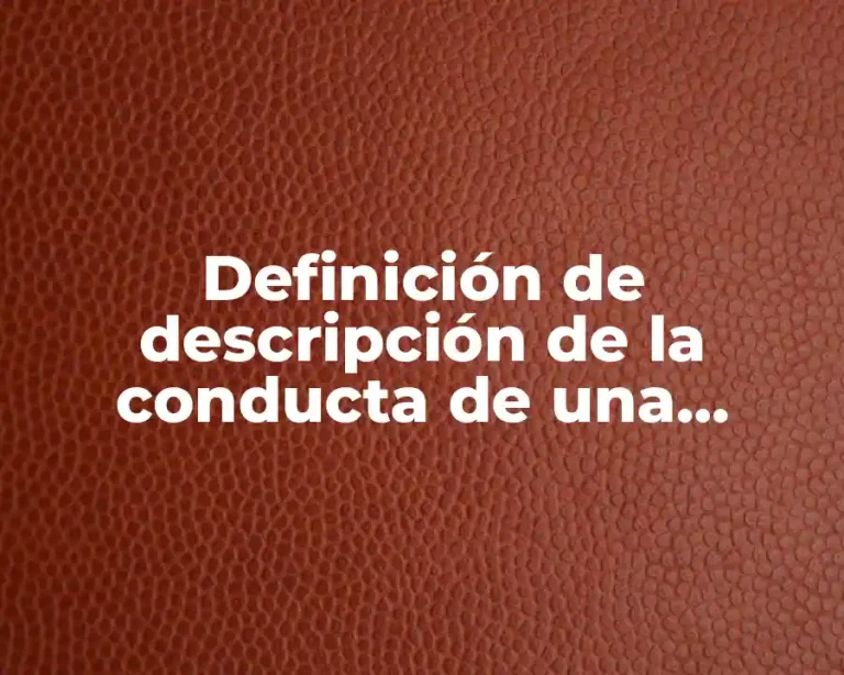 Definición de descripción de la conducta de una persona
