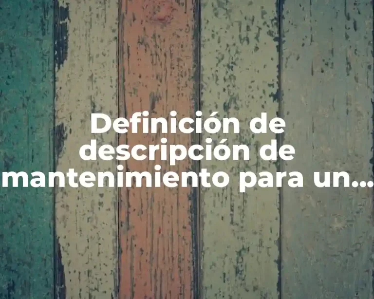 Definición de descripción de mantenimiento para un sitio web
