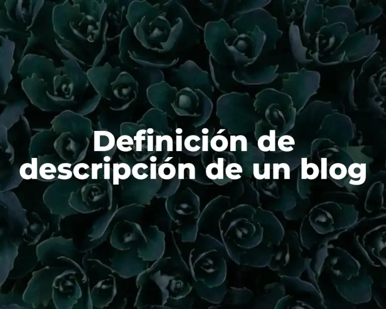 Definición de descripción de un blog