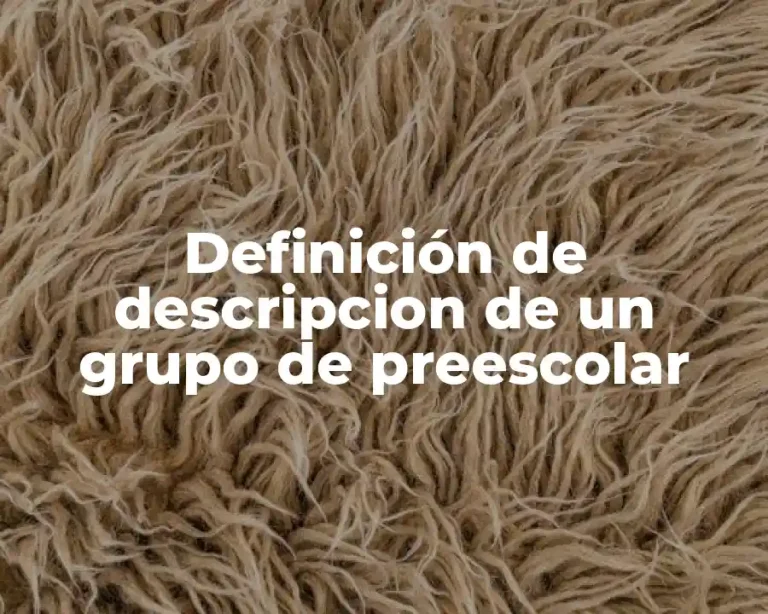 Definición de descripcion de un grupo de preescolar