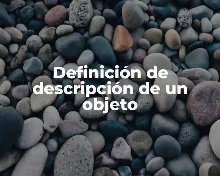 Definición de descripción de un objeto