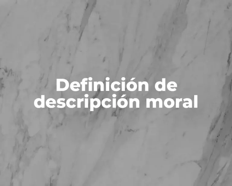 Definición de descripción moral