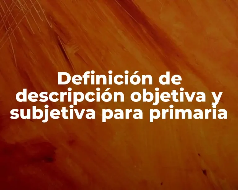 Definición de descripción objetiva y subjetiva para primaria