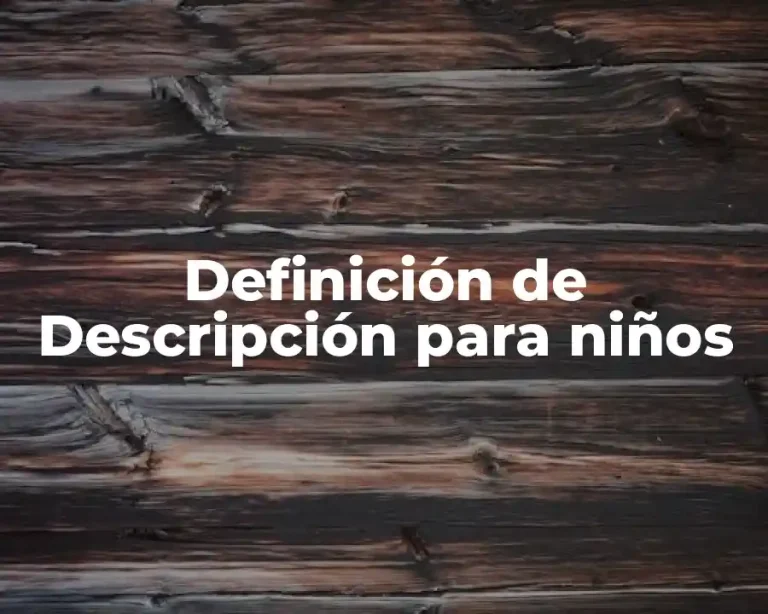 Definición de Descripción para niños