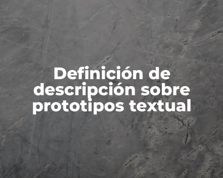Definición de descripción sobre prototipos textual