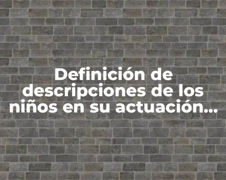 Definición de descripciones de los niños en su actuación motriz