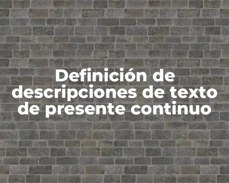 Definición de descripciones de texto de presente continuo