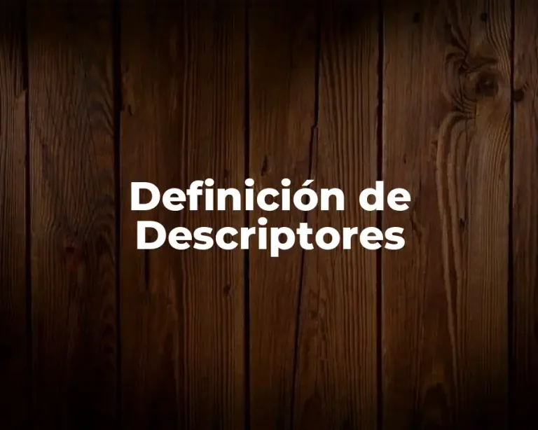 Definición de Descriptores