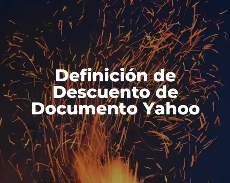 Definición de Descuento de Documento Yahoo