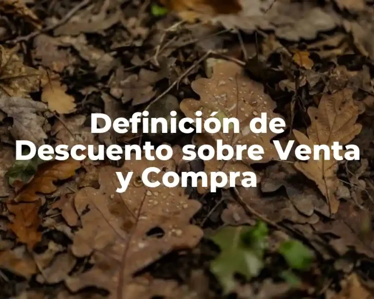 Definición de Descuento sobre Venta y Compra