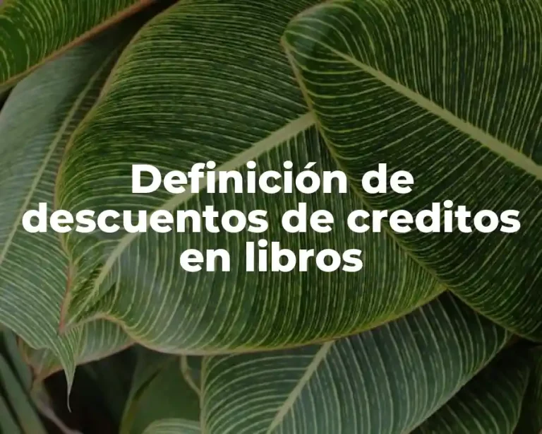 Definición de descuentos de creditos en libros