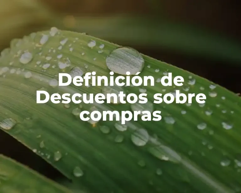Definición de Descuentos sobre compras