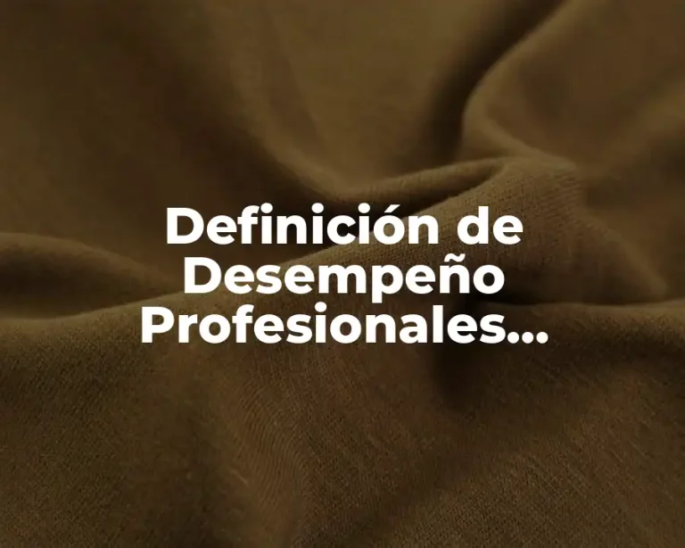 Definición de Desempeño Profesionales Diversificados