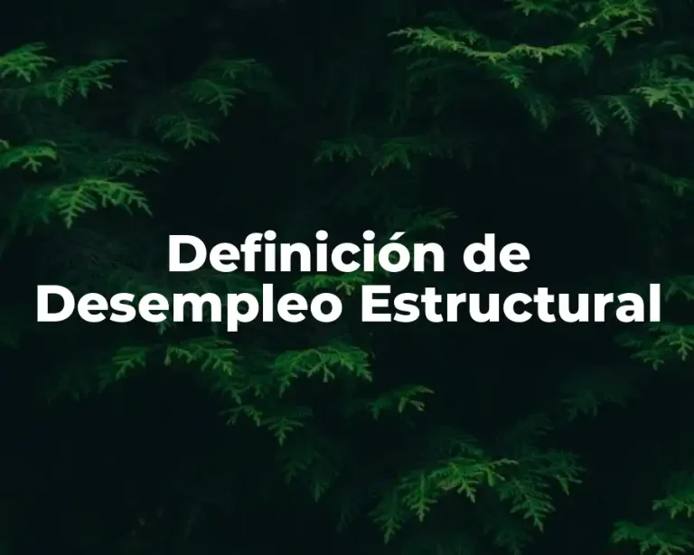 Definición de Desempleo Estructural
