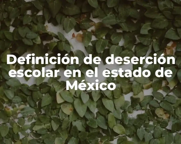 Definición de deserción escolar en el estado de México