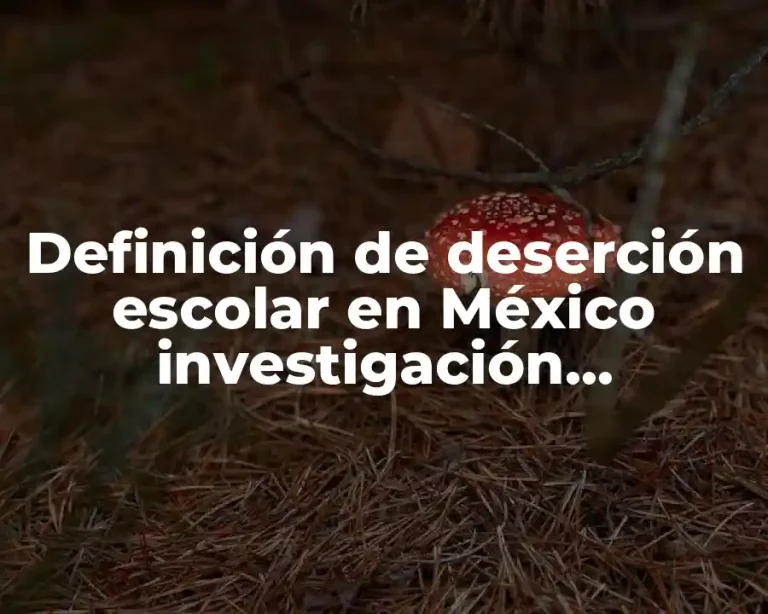 Definición de deserción escolar en México investigación metodológica