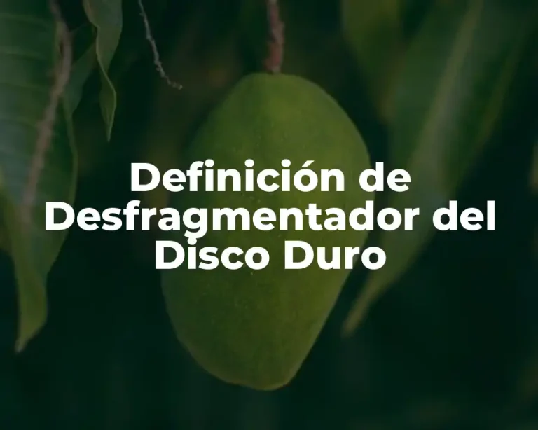 Definición de Desfragmentador del Disco Duro