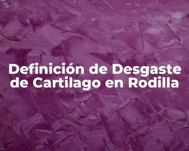 Definición de Desgaste de Cartilago en Rodilla