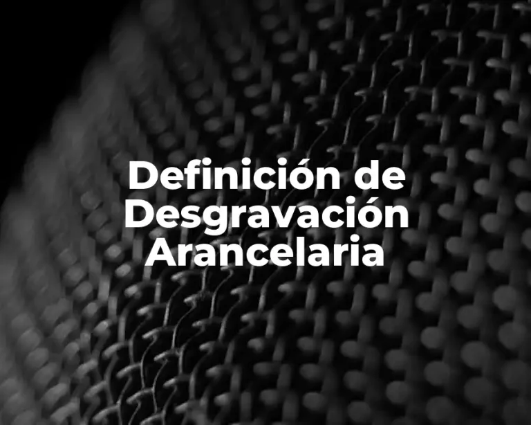 Definición de Desgravación Arancelaria
