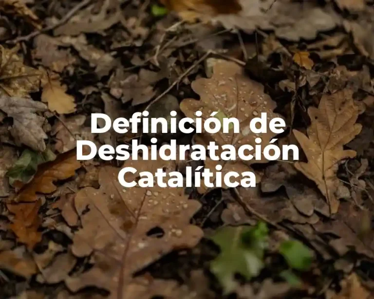 Definición de Deshidratación Catalítica