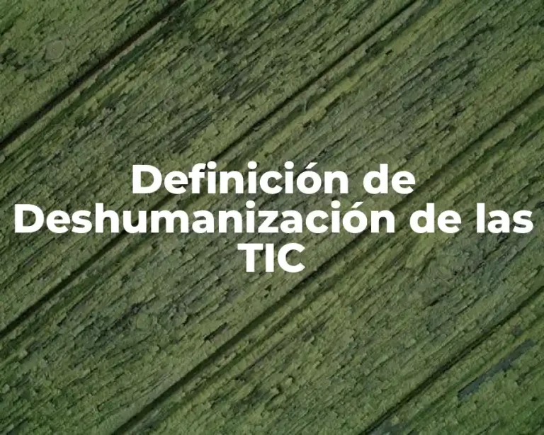 Definición de Deshumanización de las TIC