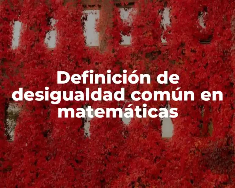 Definición de desigualdad común en matemáticas