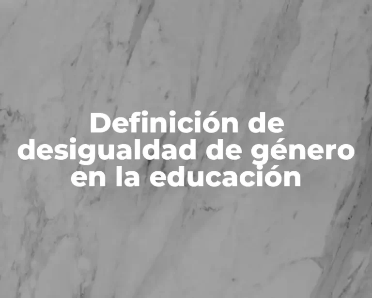 Definición de desigualdad de género en la educación