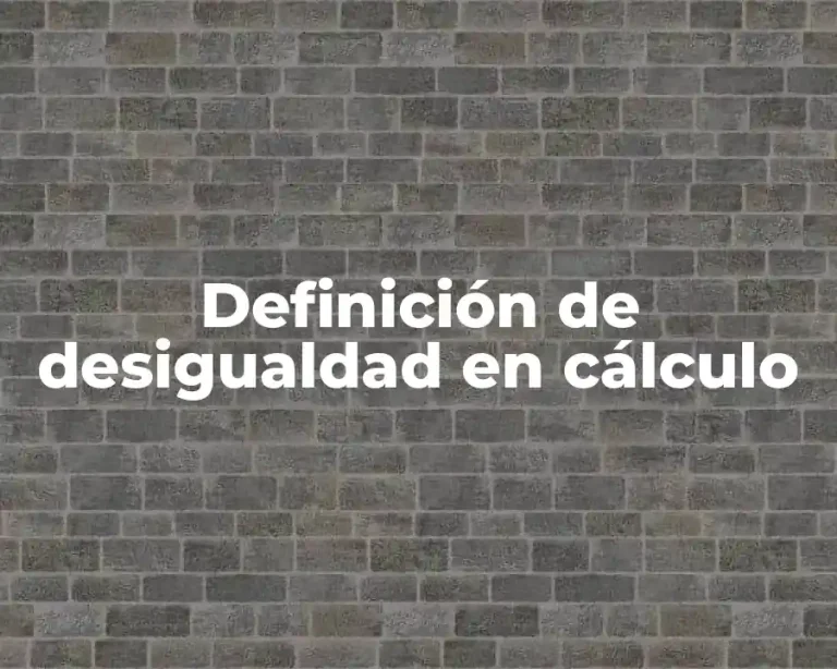 Definición de desigualdad en cálculo