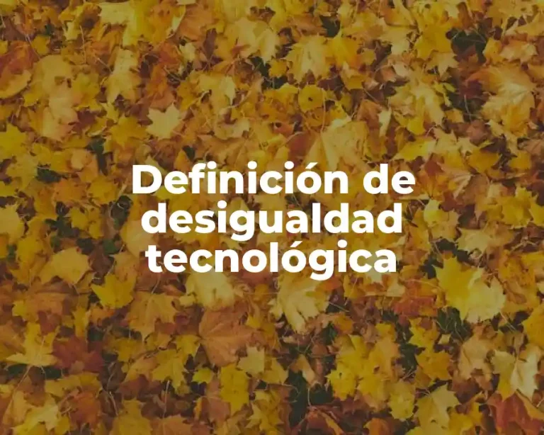 Definición de desigualdad tecnológica