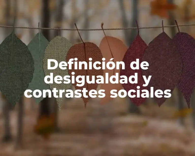 Definición de desigualdad y contrastes sociales