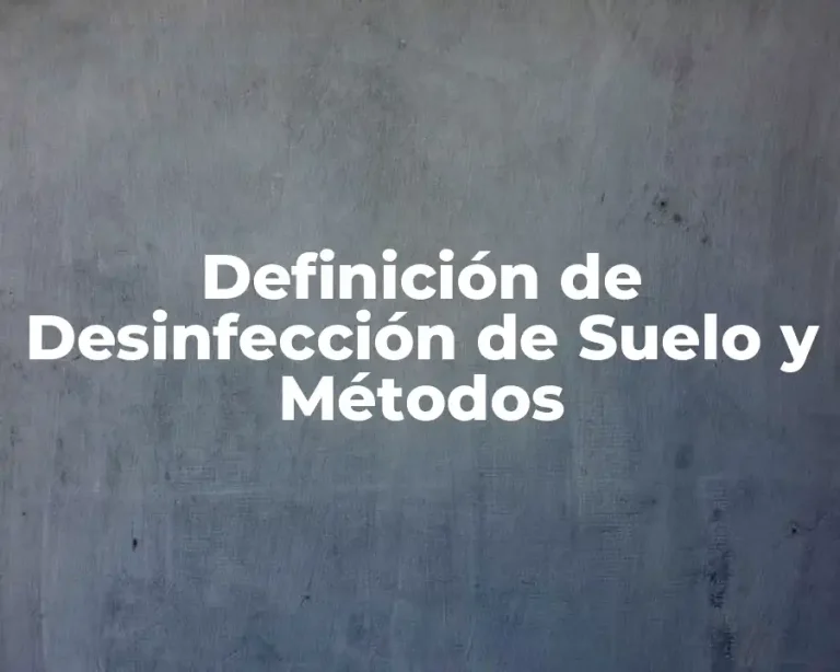 Definición de Desinfección de Suelo y Métodos