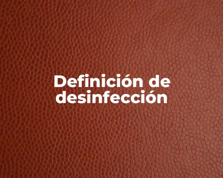Definición de desinfección
