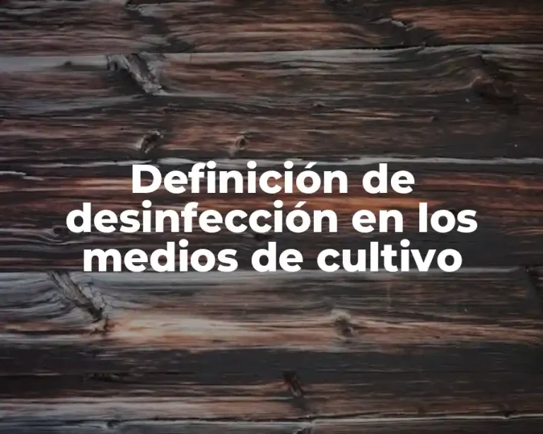 Definición de desinfección en los medios de cultivo