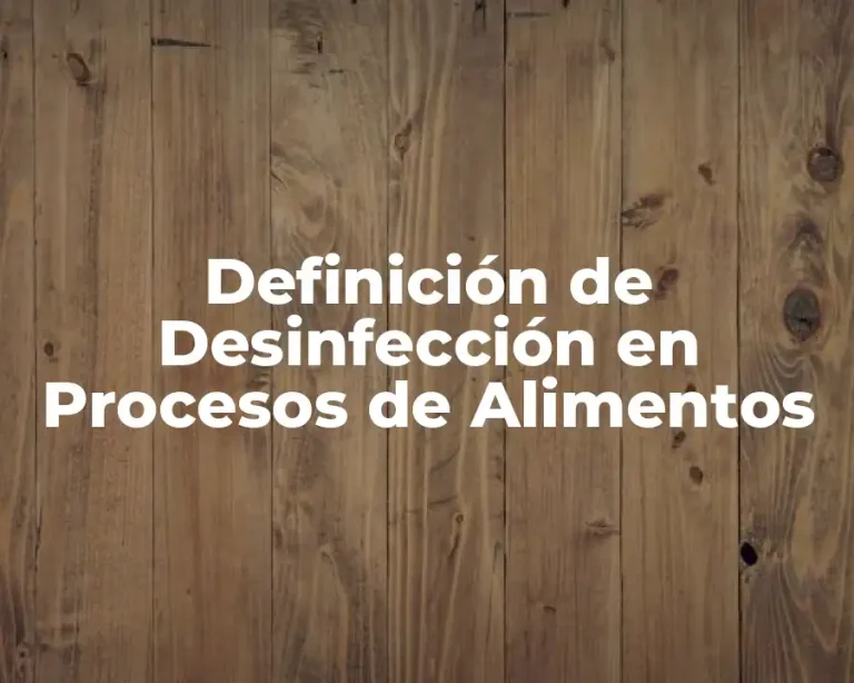 Definición de Desinfección en Procesos de Alimentos