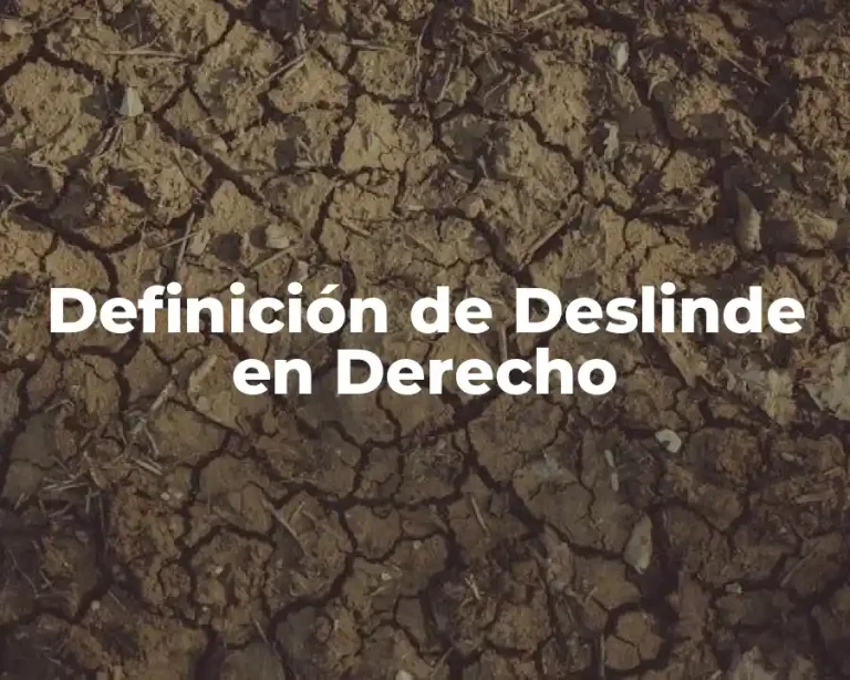 Definición de Deslinde en Derecho
